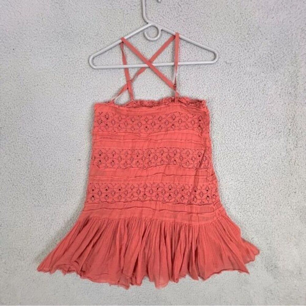 FREE PEOPLE WOMENS TUNIC RED LINED SIZE S P - Picture 10 of 10